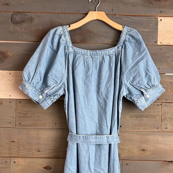 NWT Levi's Women's Midi Denim Shirt Dress Mika Balloon Short Sleeves - Picture 8 of 16